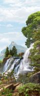 Фреска живописный водопад в горах