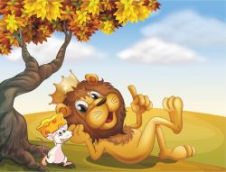 Фреска Король лев и мышонок
