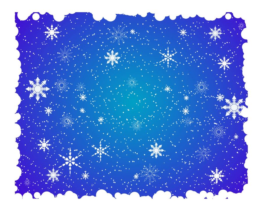 Фреска Снежинки на синем фоне