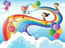 Фреска Дети и радуга