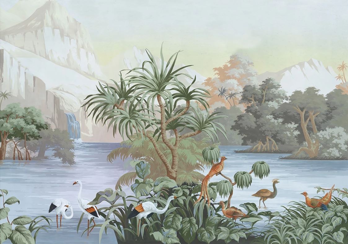 Фреска Оазис с птицами