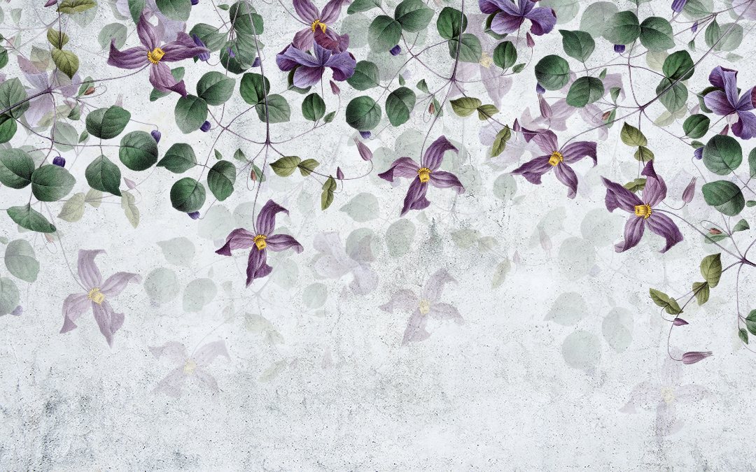 Фреска Сиреневые цветы