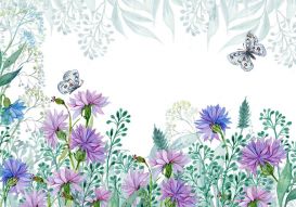 Фреска Полевые цветы и бабочки