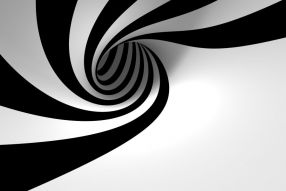 Фреска Черно-белая спираль