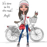 Фреска Девушка с велосипедом