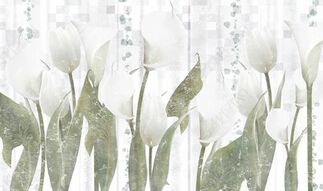 Фотообои Белые тюльпаны в стиле лофт