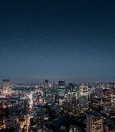 Фреска Панорама ночного Токио
