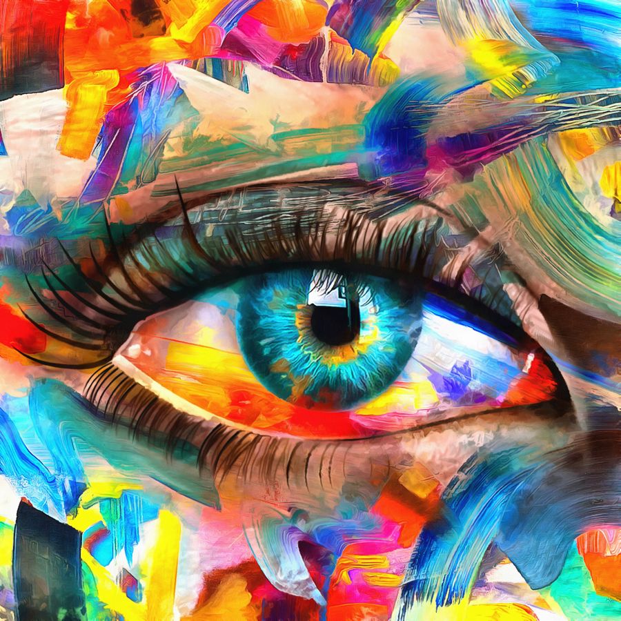 Фреска Глаз в ярких красках