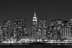 Фреска Нью Йорк ночной черно белый