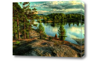 Картина Лес, озеро